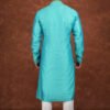 Men wearing zafar diamond jacquard kurta in rich green with mandarin collar for wedding and festive wear