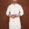 ivory garden embroidered wedding kurta