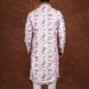 Men’s floral print pastel pink kurta – Tatvivah ethnic wear