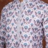 Men wearing gulbahar floral jacquard kurta with yellow and purple floral motifs for wedding and festive wear